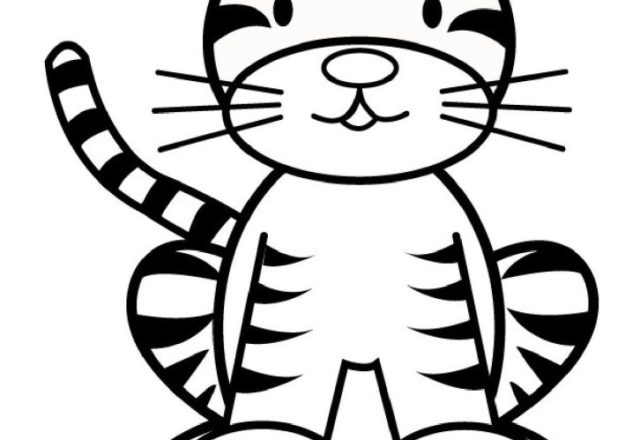 Cucciolo di tigre cartone animato da colorare