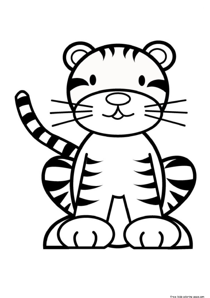 Cucciolo di tigre cartone animato da colorare
