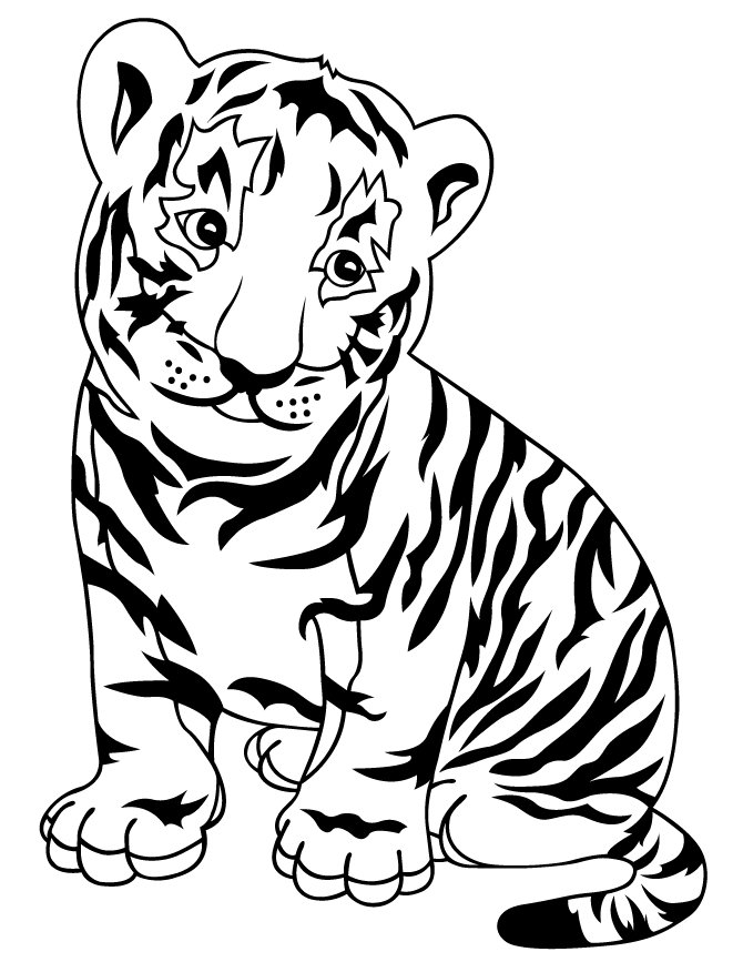 Cucciolo piccolo di tigre da colorare