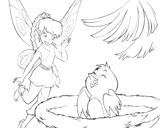 Daina parla con l’ uccellino disegno da colorare Disney Fairies