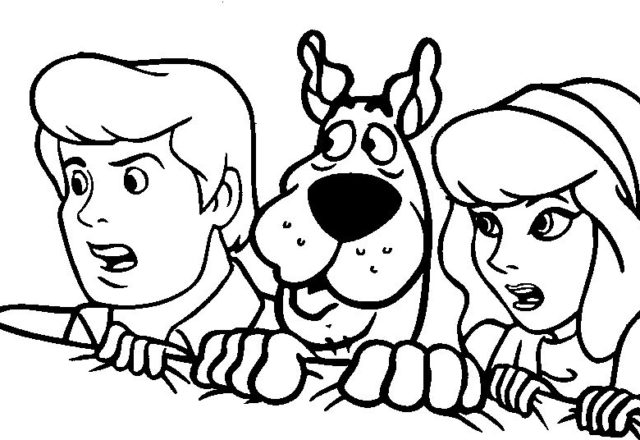 Daphne Fred e Scooby Doo nascosti disegno da colorare