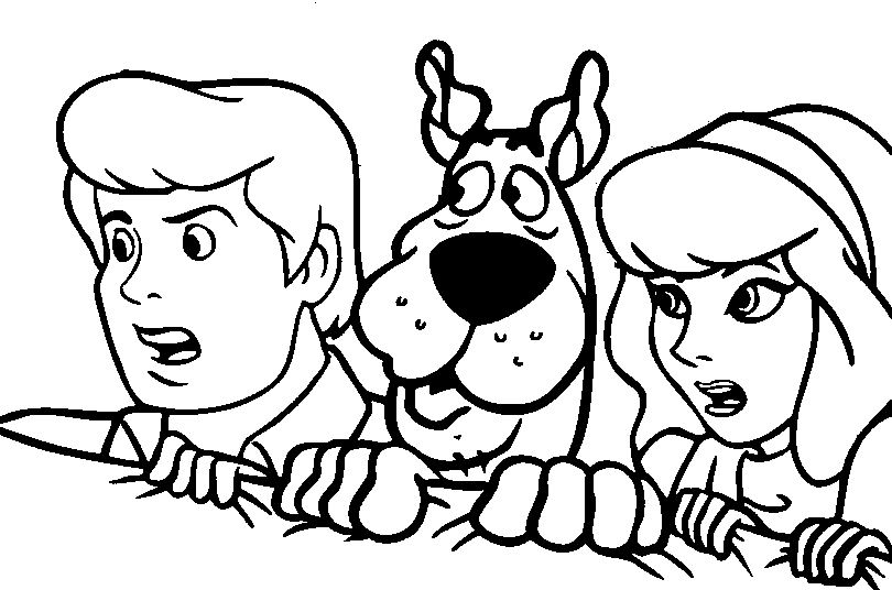 Daphne Fred e Scooby Doo nascosti disegno da colorare