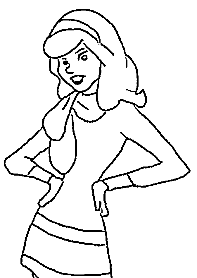 Daphne personaggio Scooby Doo da stampare e da colorare gratis