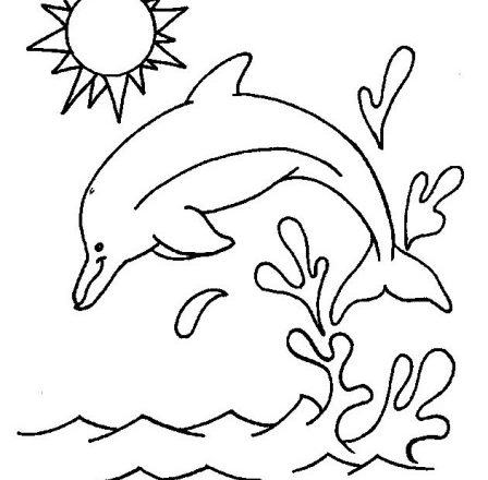 Delfino che salta disegni da colorare mare
