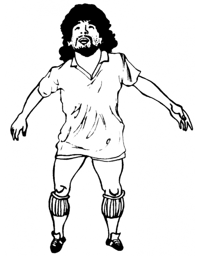 Diego Armando Maradona disegno da colorare gratis