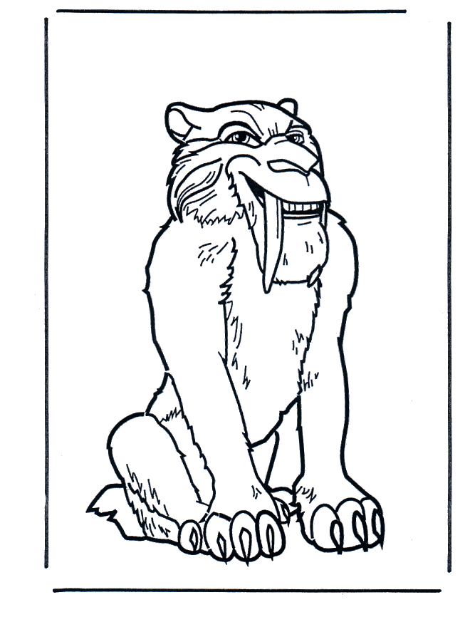 Diego la tigre dell’ Era Glaciale in cornice disegno da colorare gratis