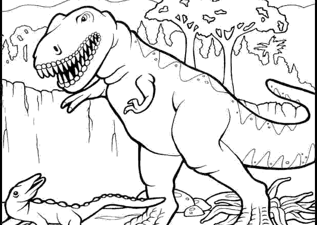Dinosauto T Rex della preistoria disegno da colorare