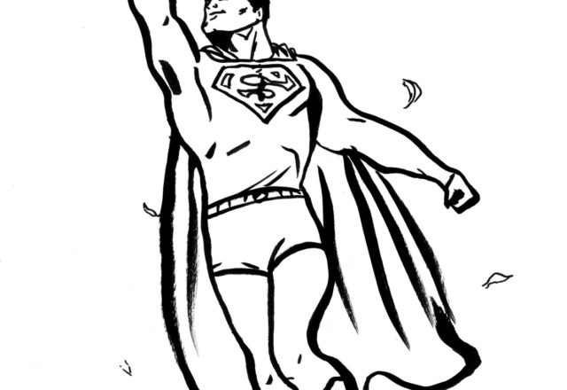 Disegni da colorare gratis di Superman supereroe