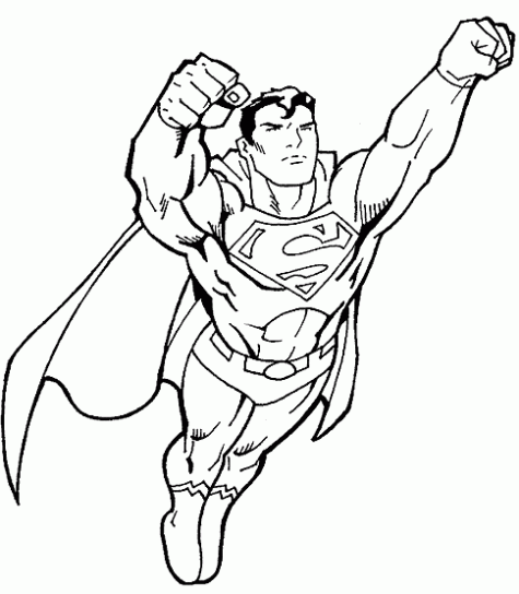 Disegni da colorare gratis il Supereroe Superman in volo