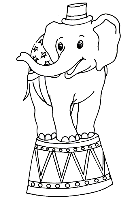 Disegni gratuiti di elefanti animali da colorare