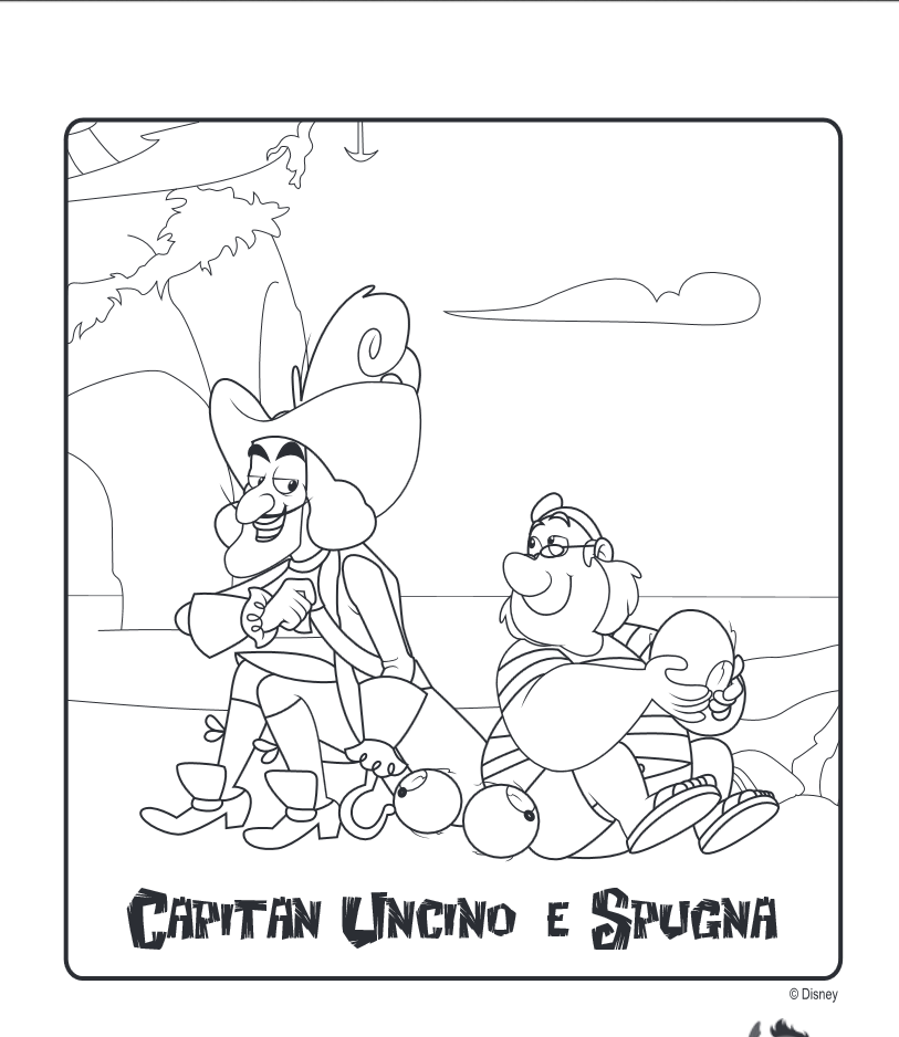 Disegno da colorare Capitan Uncino e Spugna Jake e i pirati dell’ isola che non c’ è