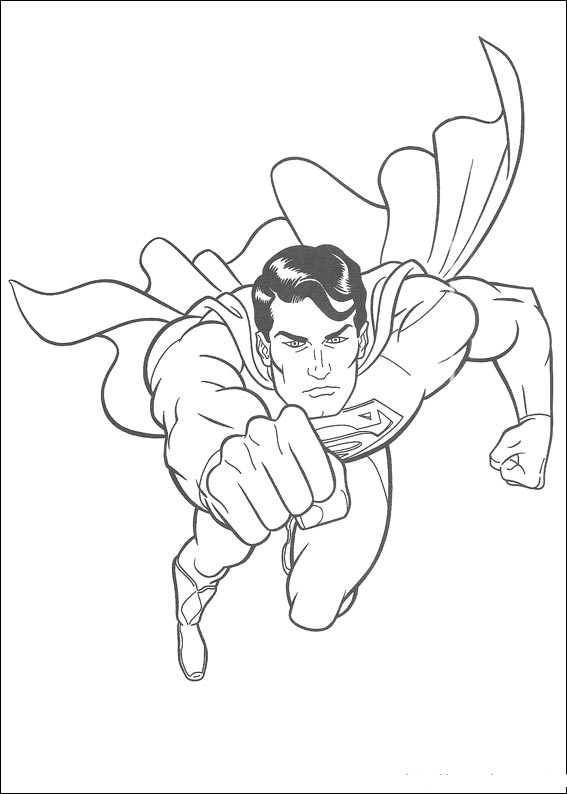 Disegno da colorare Superman che vola