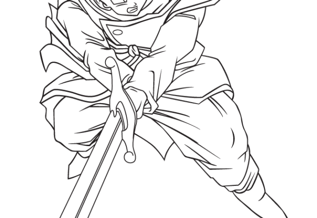 Disegno da colorare Trunks adulto con la spada