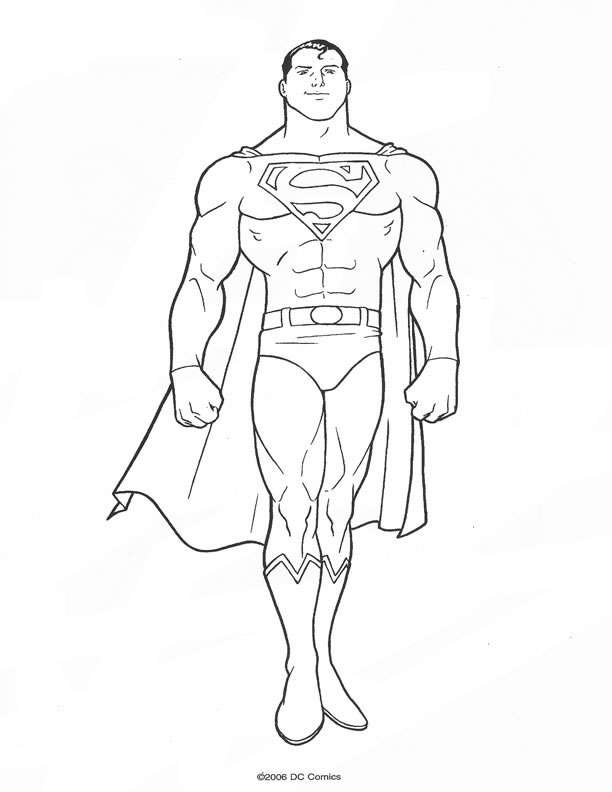Disegno da colorare di Superman di grandi dimensioni