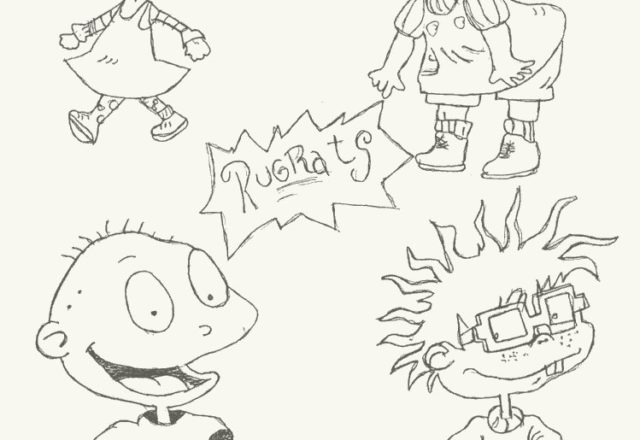 Disegno da colorare di quattro personaggi Rugrats