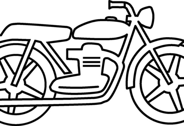 Disegno da colorare di una vecchia moto vintage