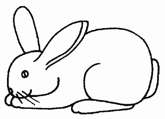Disegno da colorare facile per bambini di un coniglio