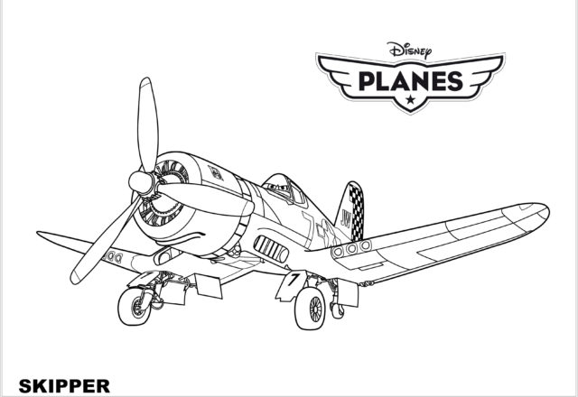 Disegno da colorare gratis Skipper personaggio Planes
