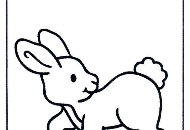 Disegno da colorare per bambini facile coniglio