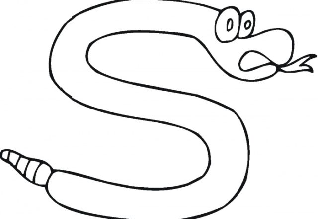 Disegno facile da colorare del serpente