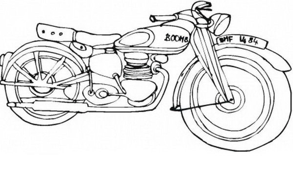 Disegno moto militare modello custom