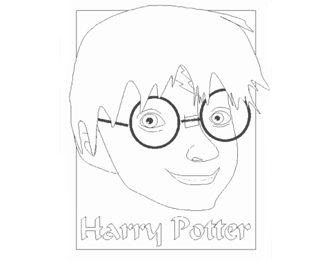 Disegno semplice da colorare di Harry Potter