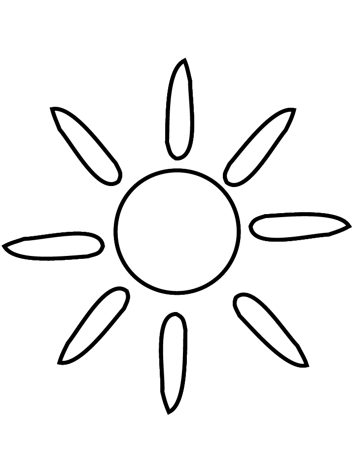 Disegno semplice e minimalista del sole da colorare