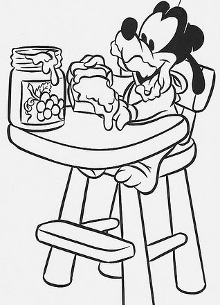 Disney Baby Pippo e la marmellata disegno da colorare