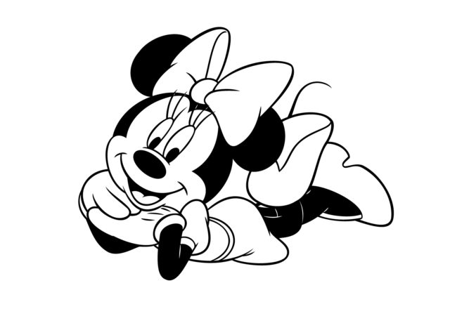 Disney Minnie sdraiata disegno da colorare gratis