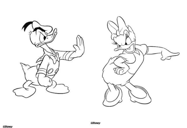 Disney Paperino e Paperina arrabbiati disegno da colorare gratis
