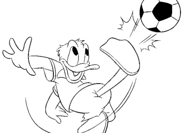 Disney Paperino giocatore di calcio disegno da colorare