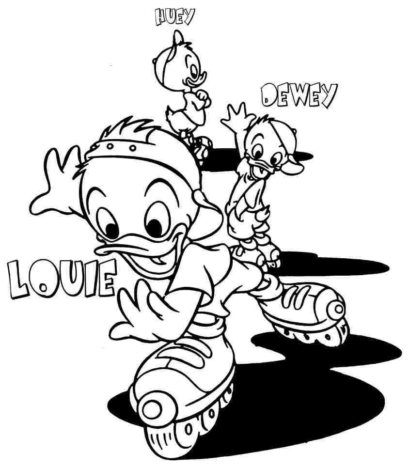 Disney Qui Quo Qua sui rollerblade disegni da stampare gratuitamente