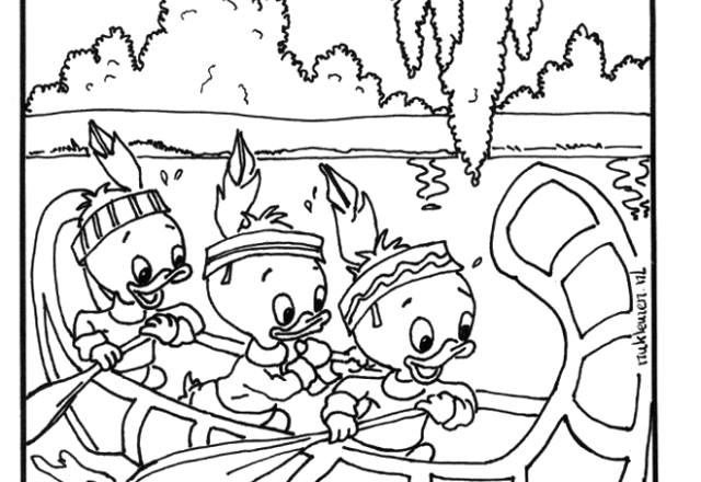 Disney Qui Quo Qua sulla canoa disegni per bambini