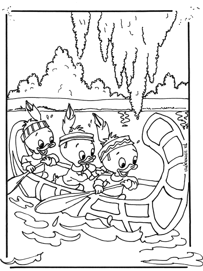 Disney Qui Quo Qua sulla canoa disegni per bambini