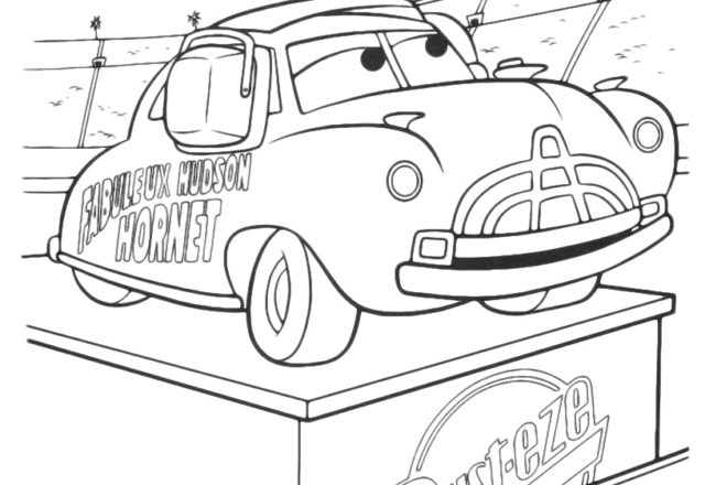 Doc Hudson e la corsa Cars da colorare gratis