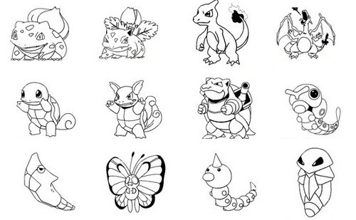 Dodici Pokemon disegni da colorare