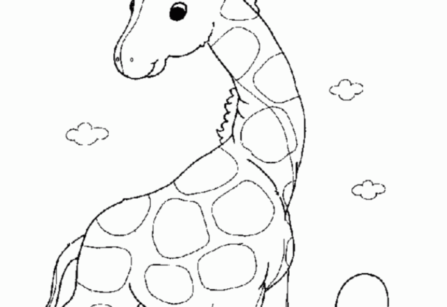 Dolce baby giraffa da colorare per i bambini