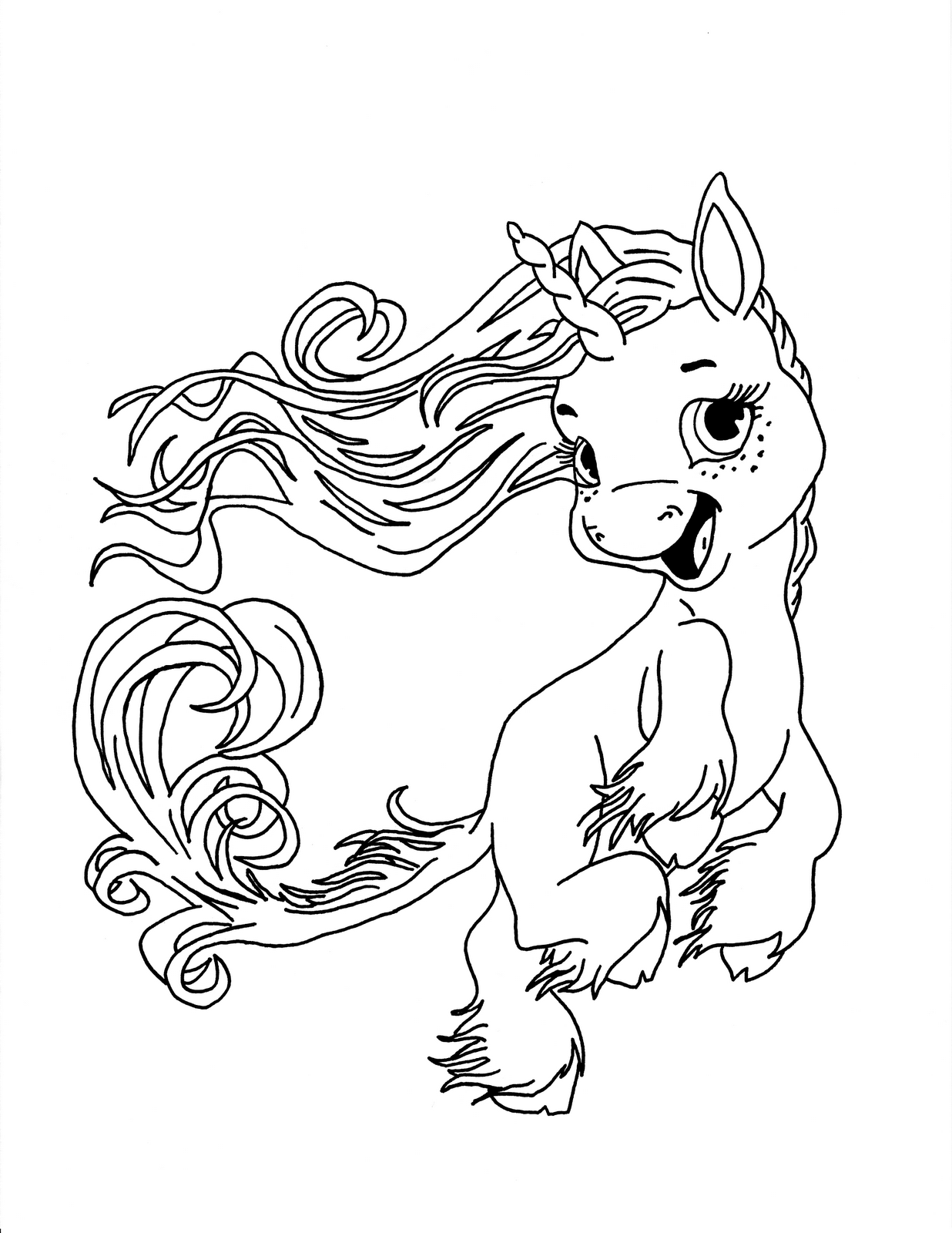 Dolce baby unicorno disegno da stampare e da colorare gratis