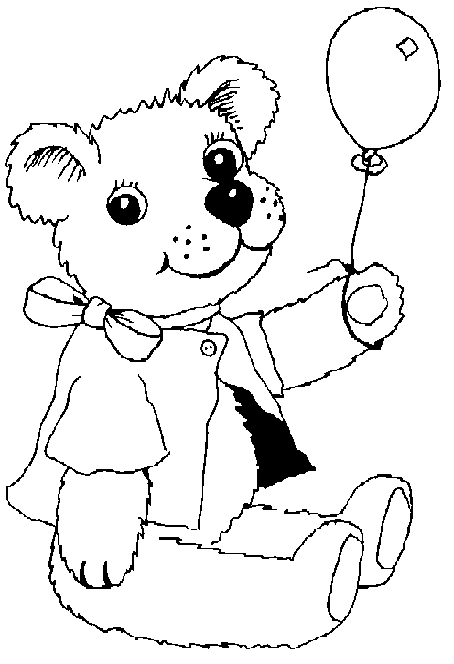 Dolce orsetto con palloncino disegni da colorare