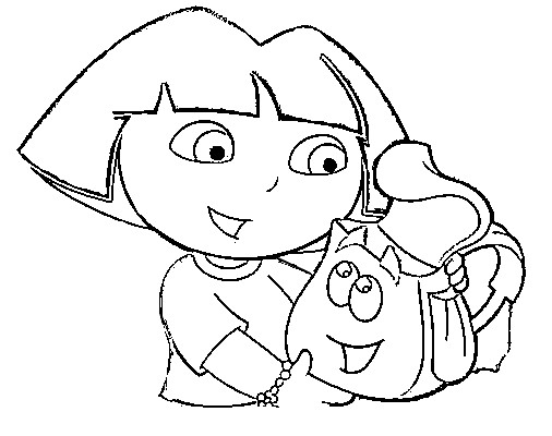 Dora e il suo zaino disegno da colorare