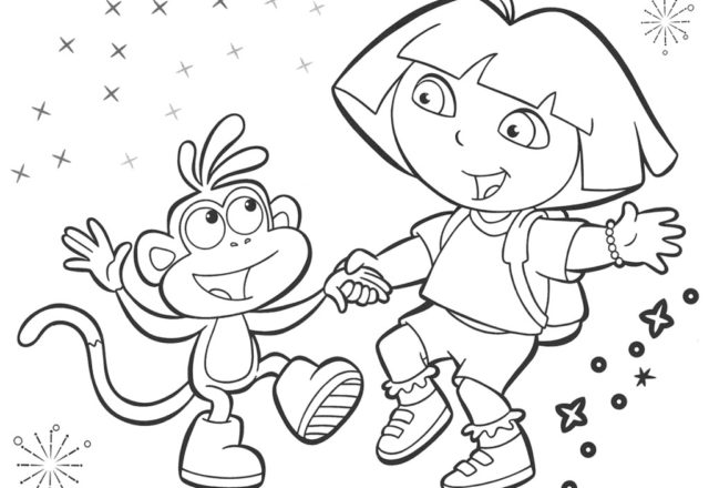 Dora e la scimmietta ballano tra i fuochi d’ artificio