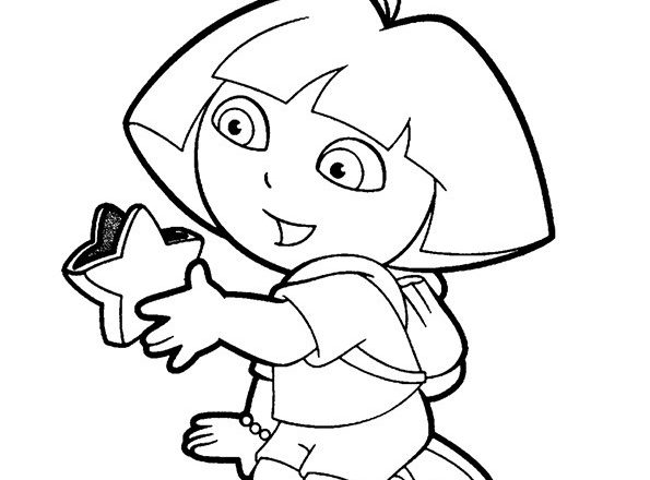 Dora l’ esploratrice con una stella disegno da colorare