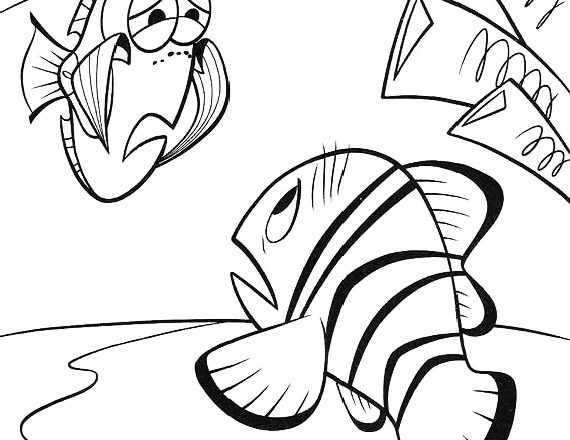 Dory e Marlin tristi disegni da colorare Alla ricerca di Nemo