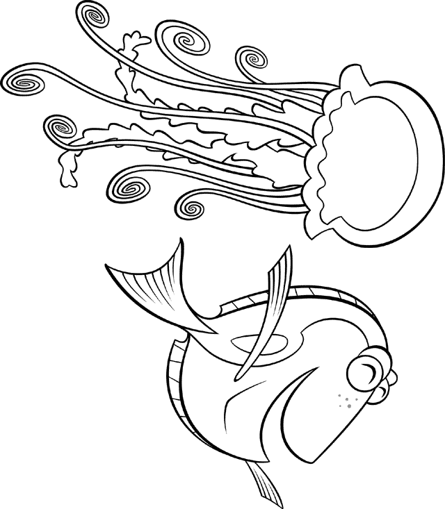 Dory e la medusa disegni da colorare gratis