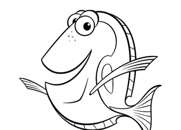 Dory personaggio Alla ricerca di Nemo da colorare per i bambini e le bambine