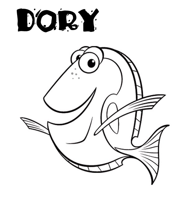 Dory personaggio Alla ricerca di Nemo da colorare per i bambini e le bambine