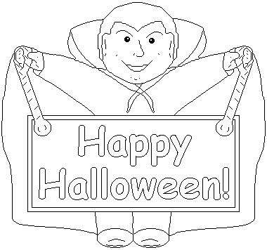 Dracula Felice Halloween disegno per bambini
