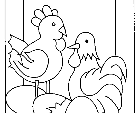 Due buffe galline da stampare e colorare per bambini e bambine