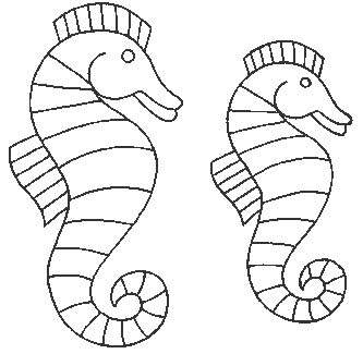 Due cavallucci marini disegni da colorare nella categoria animali
