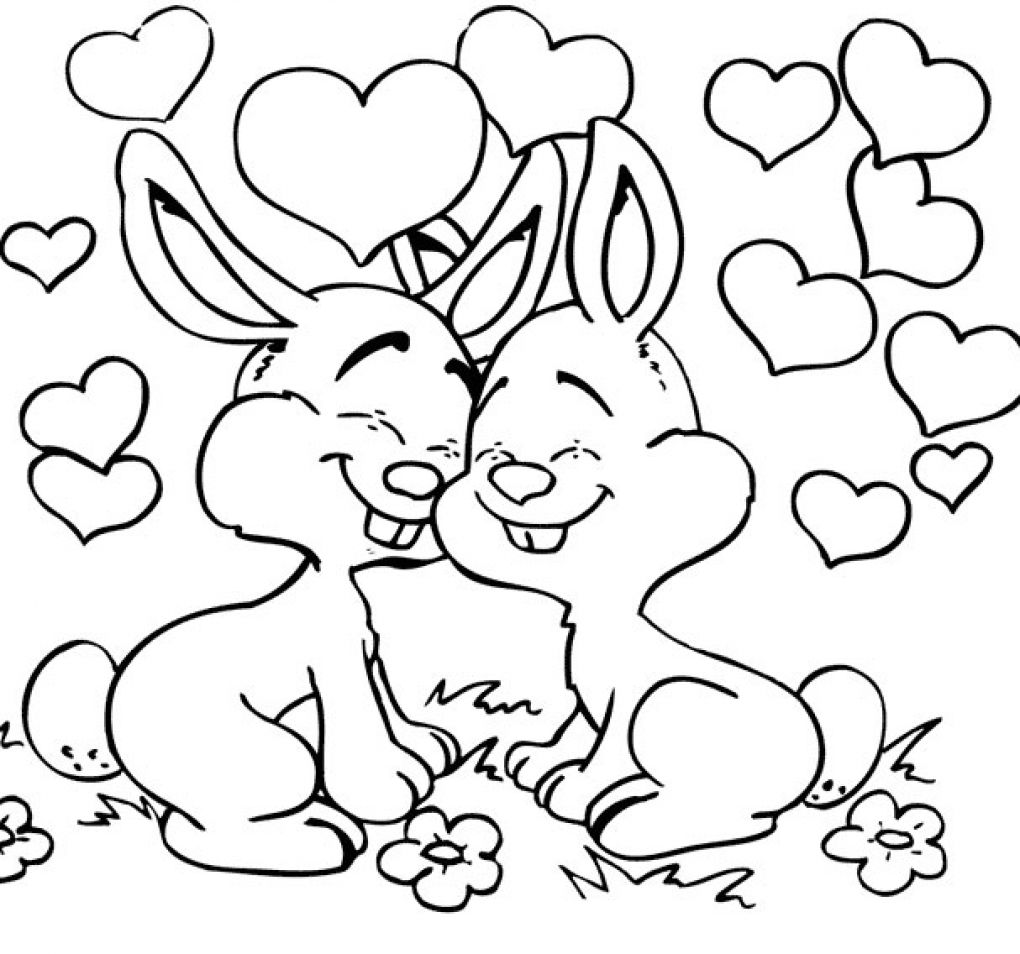 Due conigli innamorati disegno da colorare